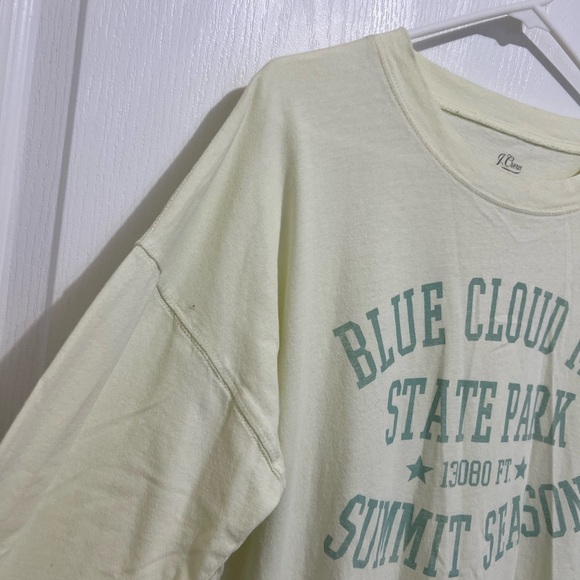 J. Crew Cream Long Sleeve Tee with Green Graphic size S - Picture 13 of 13